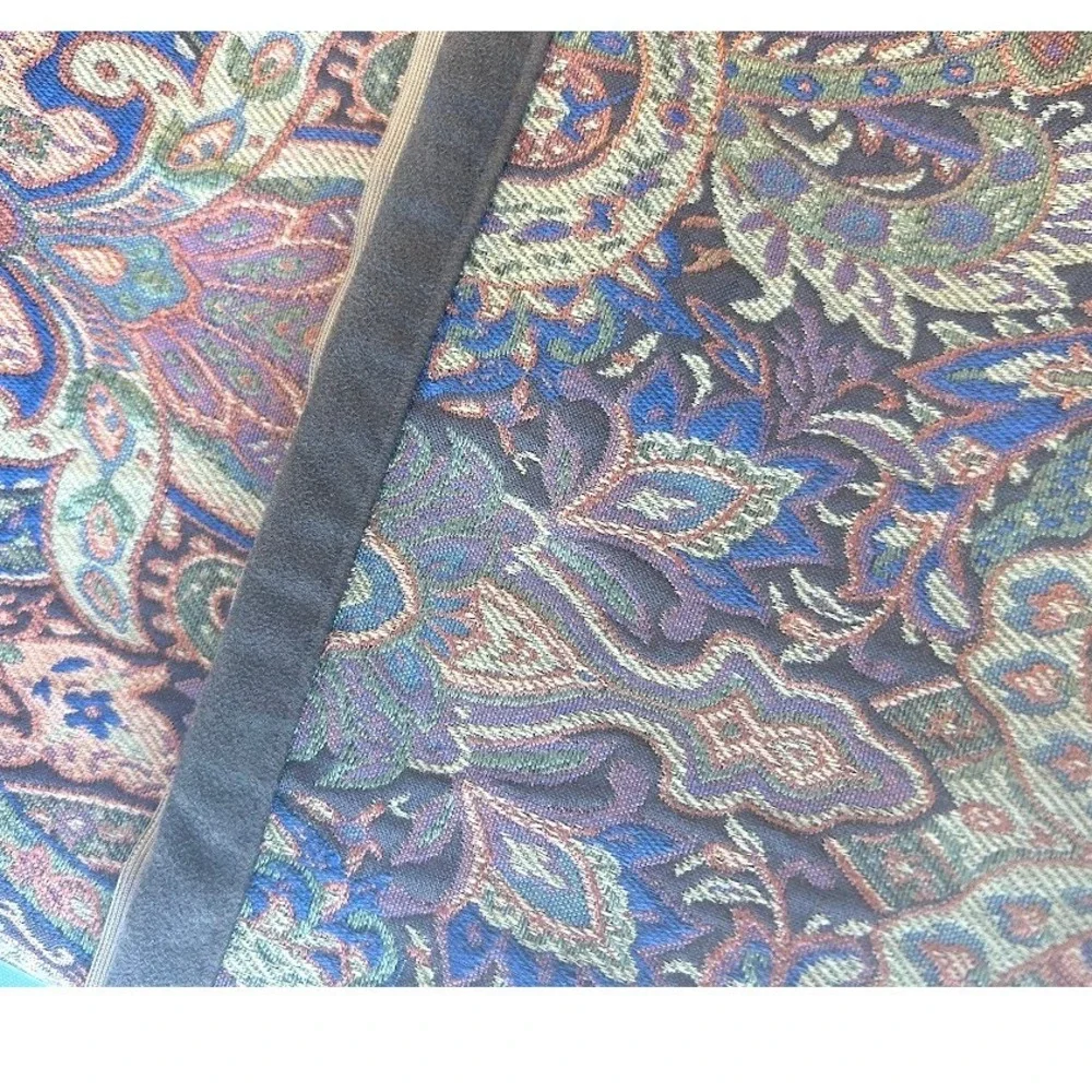 Ralph Lauren Paisley Tapestry Pillow Covers Set of 2 Brown Trim 26x26